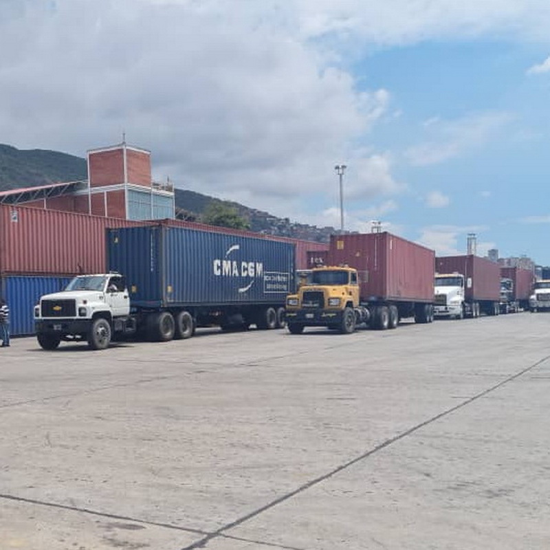 Scrap metal containers awaiting cargo loading at port